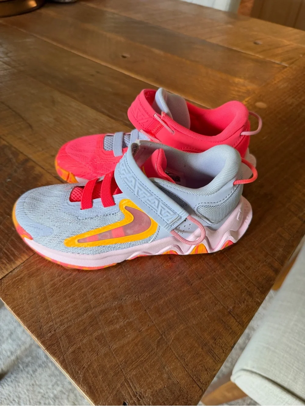 Nike Kids Giannis Immortality - Bright Pink & Light Gray with Yellow Accents